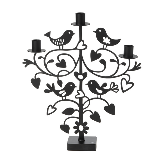 Lovebirds Jernlysestake fra Snekkerbua – en romantisk lysestake i jern designet med to sammenflettede fugler. Perfekt for å skape en koselig og stemningsfull atmosfære i hjemmet. Bengt & Lotta.