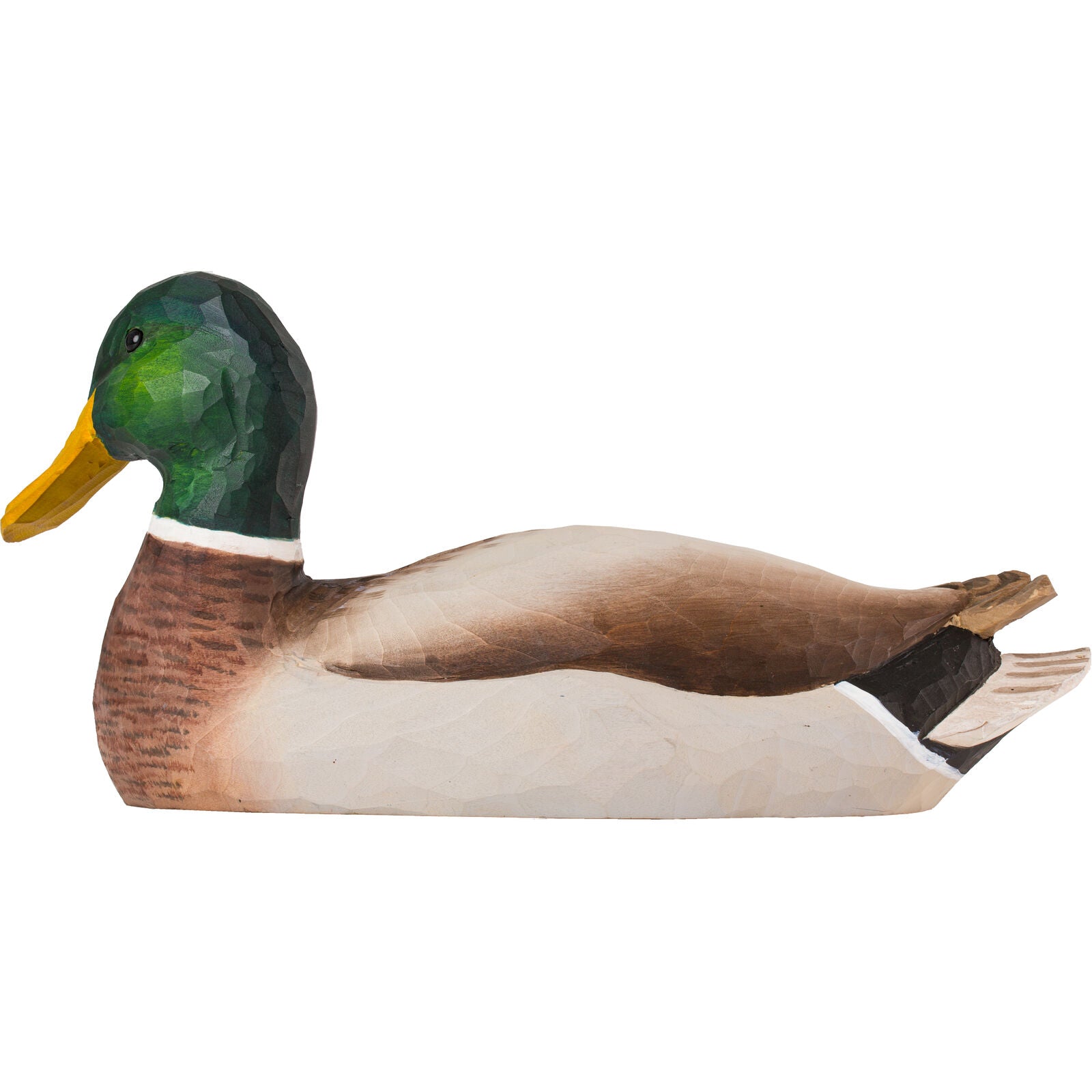 Stokkand Hann – trefugl fra Snekkerbua, en håndlaget trefigur som fremhever den vakre hannens farger og detaljer. En ideell dekorasjon for naturelskere og fugleentusiaster.