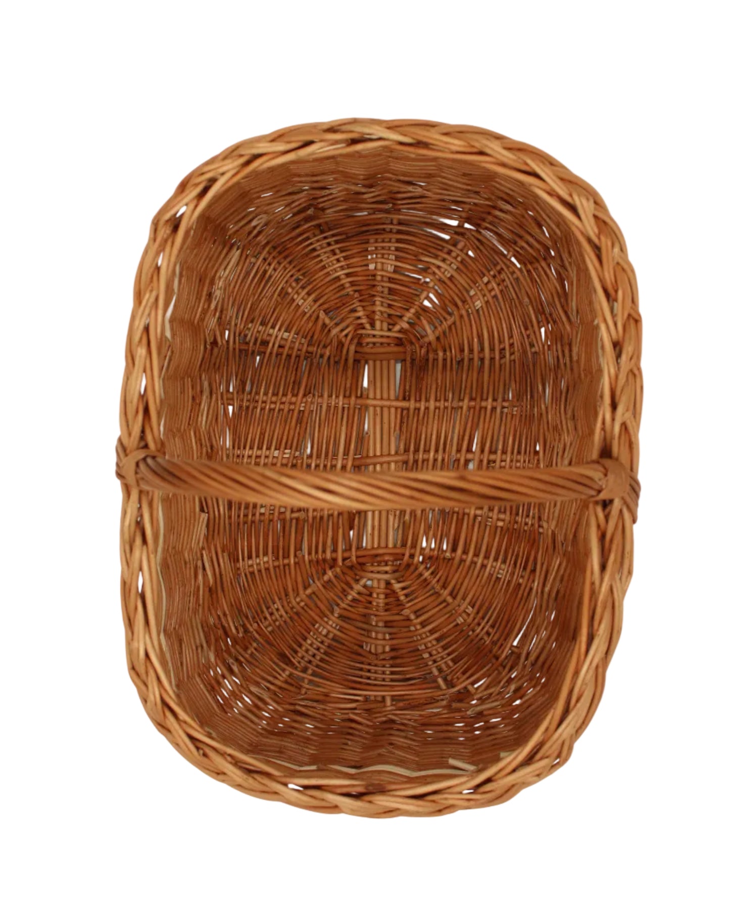 Stor og romslig kurv i pil med rette sider og dyp, praktisk form. Perfekt som handlekurv, strikkekurv eller til oppbevaring av aviser og flasker. Solid håndverk i naturmateriale, mål 41 x 32 x 23/41 cm, egnet både hjemme, på hytta og til hverdagsbruk.