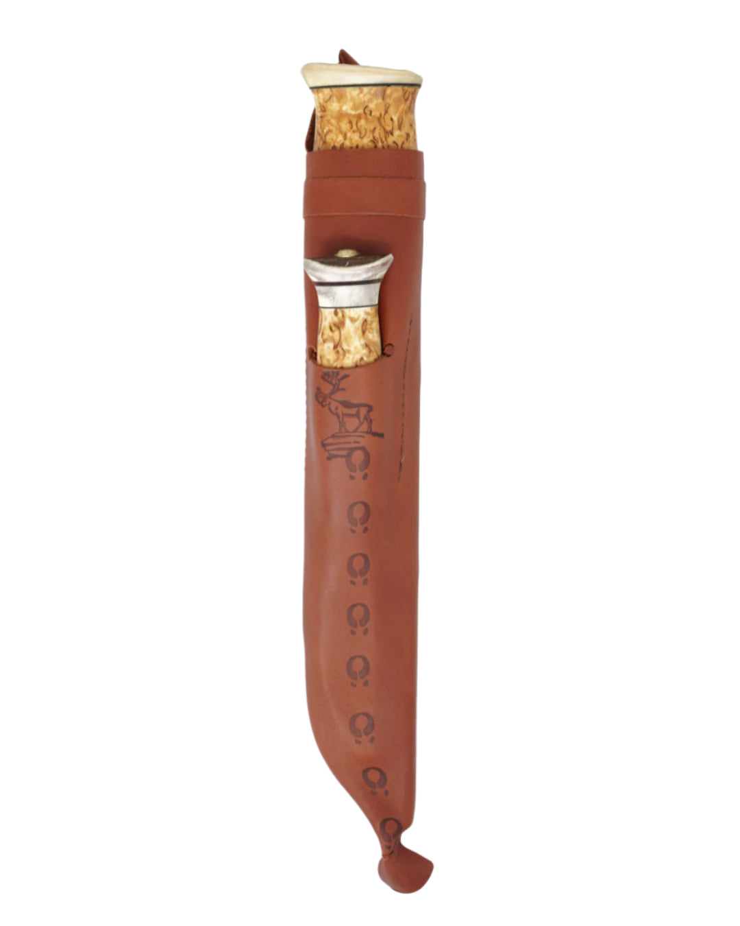 Stor Samisk Kniv 2 i 1 fra Snekkerbua, et allsidig verktøy som kombinerer både kniv og skjæreblad. Perfekt for både friluftsliv og håndverk, med et vakkert samisk design som gir både funksjonalitet og estetikk.